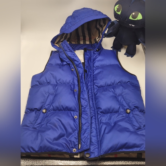Burberry Down Puffer Vest & removable hood Size 8Y - Picture 2 of 10